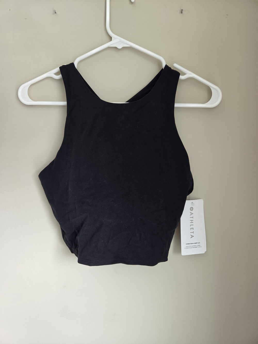 Athleta Black High-Neck Crop Tank